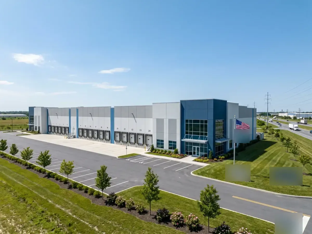 Modern distribution building exterior